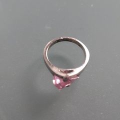 Silver ring with pink crystal Never worn