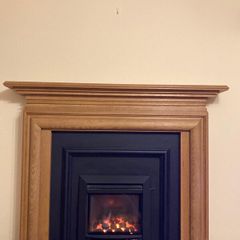 Gas Fire and solid wood surround