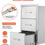 Outdoor Kitchen Drawers, 18.5"W x 22.5"H x 22.5"D Triple Access Drawers, Stainless Steel Flush Mount Cabinets, BBQ Island Drawers Storage with Handle, for Outdoor Kitchens or Patio Grill Station Image 4