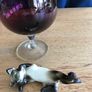 Vintage Brandy Glass with Hanging Cat Ornament Image 8
