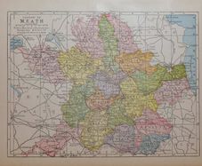 1905 Antique Colour Map Meath