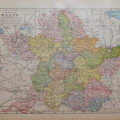 1905 Antique Colour Map Meath