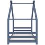 Kids Bed Frame Grey Solid Pine Wood 90x200 cm Image 3