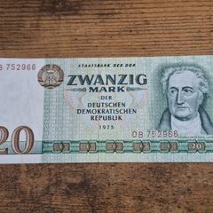 German Democratic Republic, Germany, 20 Mark 1975 banknote, very good condition - free standard postage