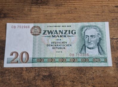 German Democratic Republic, Germany, 20 Mark 1975 banknote, very good condition - free standard postage