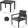 Set of 3 Garden Furniture 2 Chairs 1 Garden Table 2 Removable Cushions for Patio Garden Balcony Iron Image 4