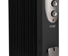 2kW Oil Filled Radiator, 9 Fin Portable Electric Heater - Black, Adjustable Thermostat, Safety Cut-Off, 20 m sq Room