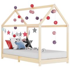 Kids Bed Frame Solid Pine Wood 80x160 cm
