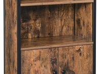 main image for ad _Bookcase, Book Cabinet, Office Shelf, Kitchen Cabinet with 2 Open Compartments, 1 Shelf with Cupboard Doors, Multifunctional, Industrial Design, Vintage Brown/Black