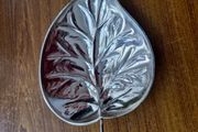 Vintage Metal Silver Leaf Tray