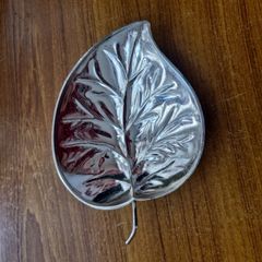 Vintage Metal Silver Leaf Tray