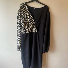 Black leopard print dress (4XL)