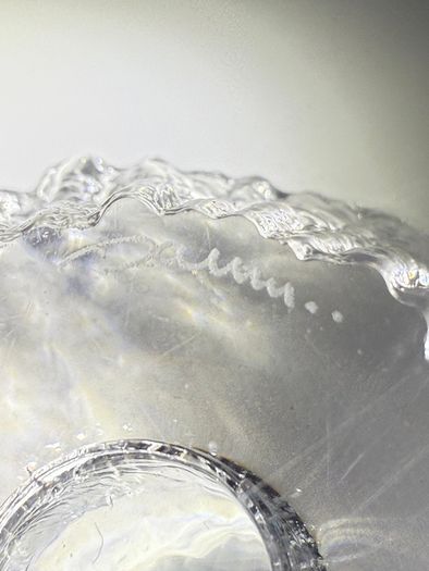 Daum France Crystal Candle Holders. Pair of Mid Century French Art Glass