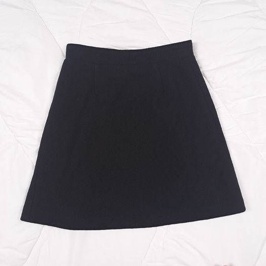 Maje Black Double Breasted High Waisted A-Line Wool Mini Skirt 8UK/36EU