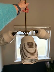 Mid Century Milk Glass Ceiling Light