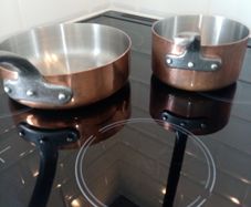 De Buyer French Copper Saucepan and Saute Pan.