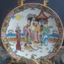 Vintage Set of Five Oriental Style Cups and Saucers Featuring Girls in Traditional Chinese Costume, A Modern Take on the Antique Chinese and Japanese Wares Image 3