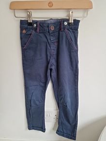 Boys 4yrs Navy cotton casual trousers