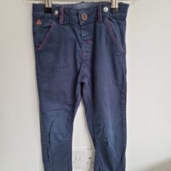 Boys 4yrs Navy cotton casual trousers