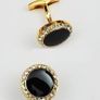 Gold Tone- Black Stone - Links For Men Image 5