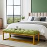 Metal-Framed Bench 140x40cm Green Eco Leather / Gold Frame Image 4