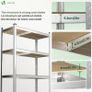 5-Tier Heavy Duty Shelving Units, Set of 2 Metal Storage Racking for Garage, Shed, Workshop & Warehouse, Freestanding Shelves, Load Capacity 875kg, 180 x 90 x 40 cm Image 4