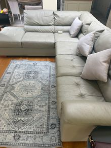 Leather L seater sofa