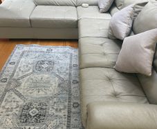 Leather L seater sofa
