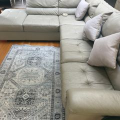Leather L seater sofa