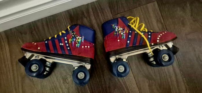 retro 4 wheel skates& bag