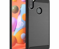 Shockproof Case For Samsung GALAXY M11 Carbon Fibre Effect Back Cover