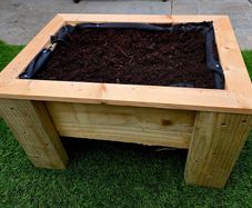 Handmade wooden planter box small for herbs or strawberries