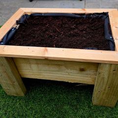 Handmade wooden planter box small for herbs or strawberries