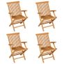 5 Piece Garden Dining Set Solid Teak Wood Image 6
