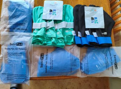 SuzziPad foot ice pack cooling socks and cold gloves for Chemotherapy to prevent Neuropathy.
