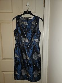 Gallery Navy and Silver Dress
