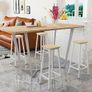 Bar Stools Square Base Set of 2, Tall Breakfast Bar Stools with Footrest for Kitchen, Industrial Style, for Dining Room, Party Room, 29.5 x 29.5 x 70CM Image 5