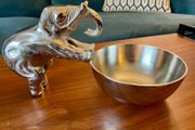 Quirky Silver Aluminium Elephant Themed Bowl