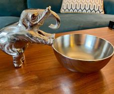 Quirky Silver Aluminium Elephant Themed Bowl