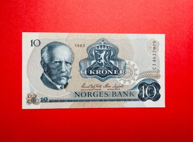 NORWAY  10 Kroner  1983 . Pick  36 ( Uncirculated )