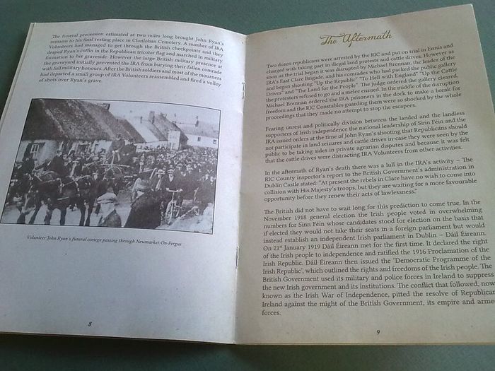 Volunteer John Ryan East Clare Brigade IRA Souvenir booklet