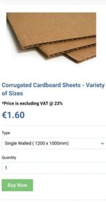 Corrugated cardboard sheets