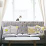 Floral yellow and grey cushion covers for sofa, Double sided letter-printed throw pillow covers, Pack of 4 square daisy pillowcase for living room & bedroom 40 cm x 40 cm(16 x 16 inch) Image 2