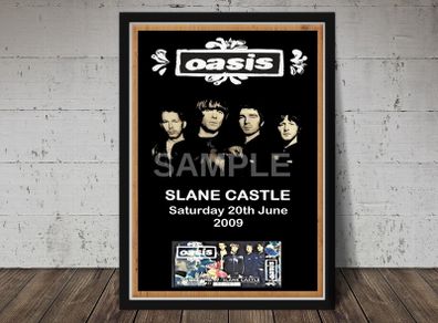 Oasis Slane Castle 2009 A4 Size Framed Poster