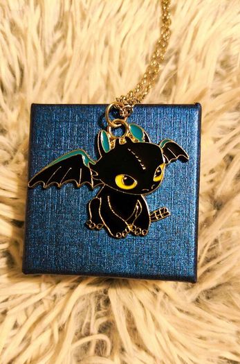 Flying Dragon Necklace Toothless Inspired How to Train Your Dragon Jewelry