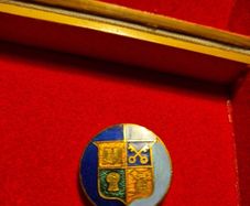 Vintage St Marys College Cheltenham Fattorini Enamel Pin Badge Coat of Arms