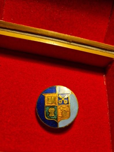 Vintage St Marys College Cheltenham Fattorini Enamel Pin Badge Coat of Arms