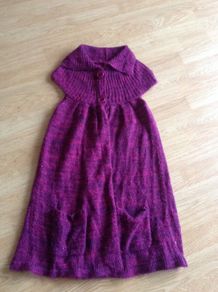 Girl's long knit cardigan