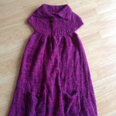 Girl's long knit cardigan