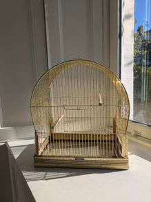 Antique vintage gold bird cage